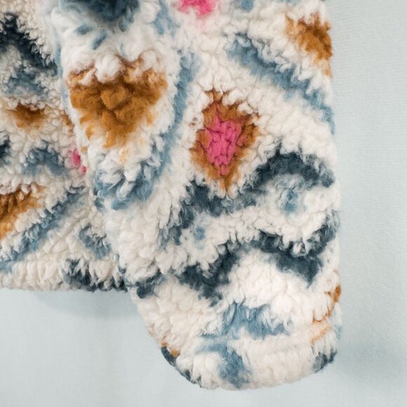 Eddie Bauer Plush 1/4 Zip Fleece Pullover Womens Large Multicolor Aztec Gorpcore - Picture 8 of 16